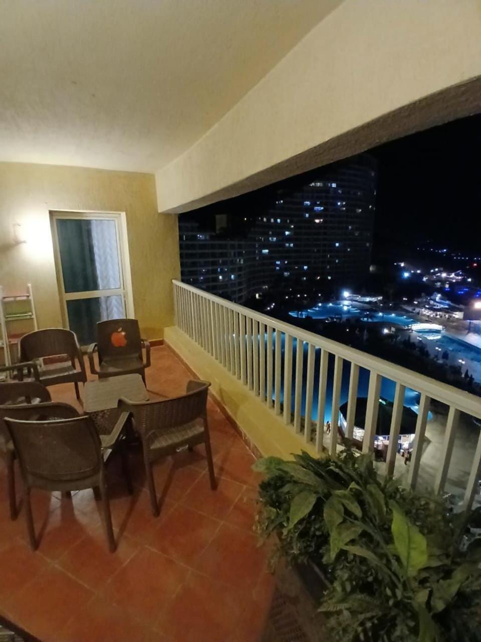 Property building, Patio, Night, View (from property/room), Balcony/Terrace, Seating area, Dining area