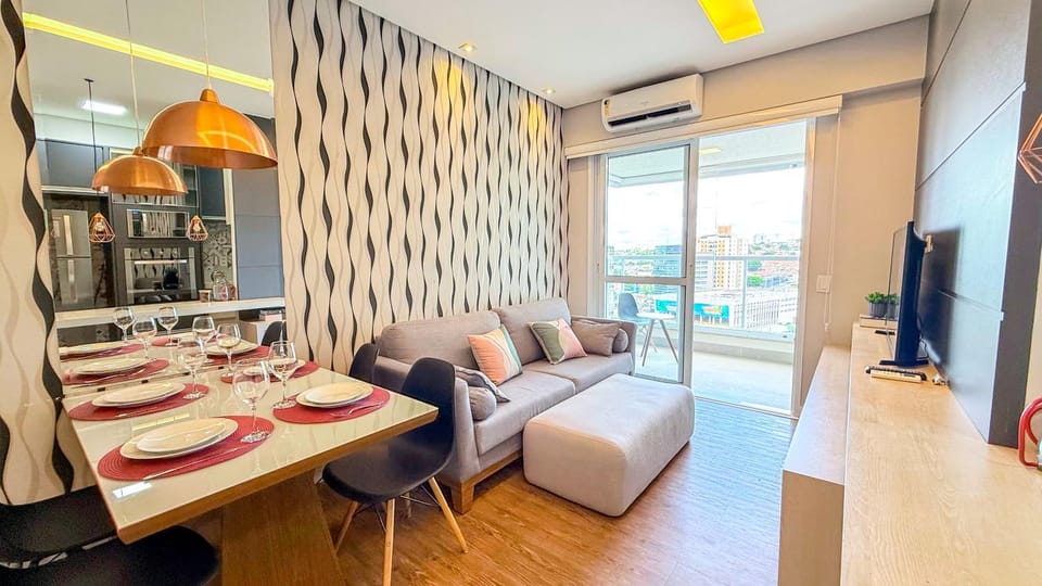 TV and multimedia, Living room, Dining area, City view, air conditioner