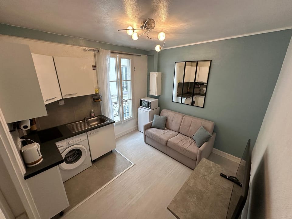 microwave, stove, washing machine, kitchen