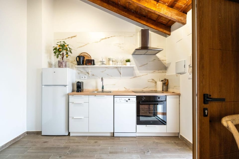 Kitchen or kitchenette, dishwasher, minibar, stove, kitchen