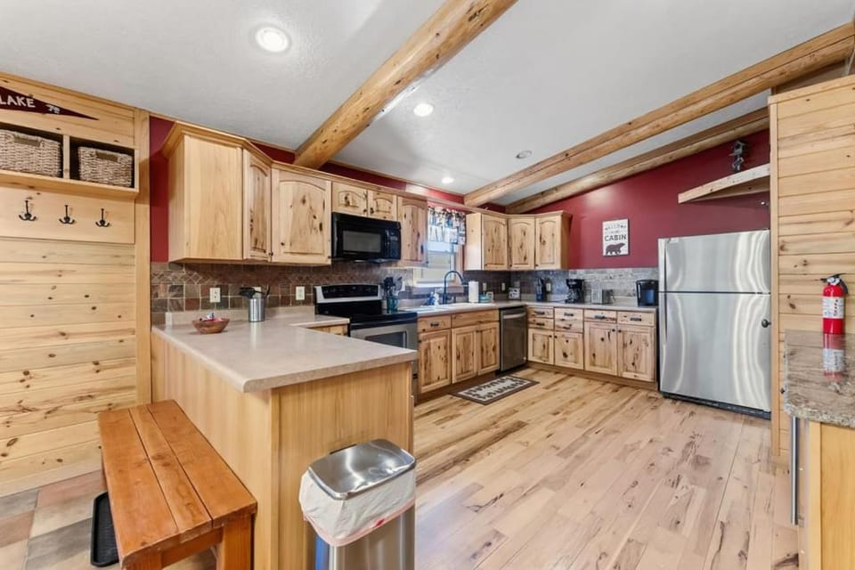 Kitchen or kitchenette, furniture, microwave, oven, stove, kitchen