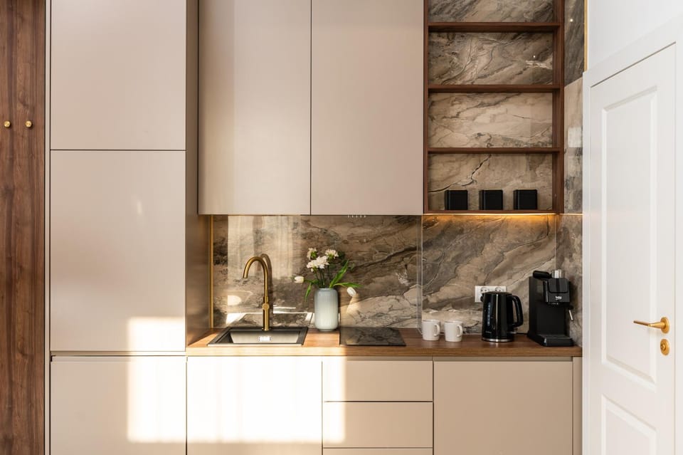 Coffee/tea facilities, Kitchen or kitchenette, dishwasher, heating, internet, soundproof, stove, air conditioner