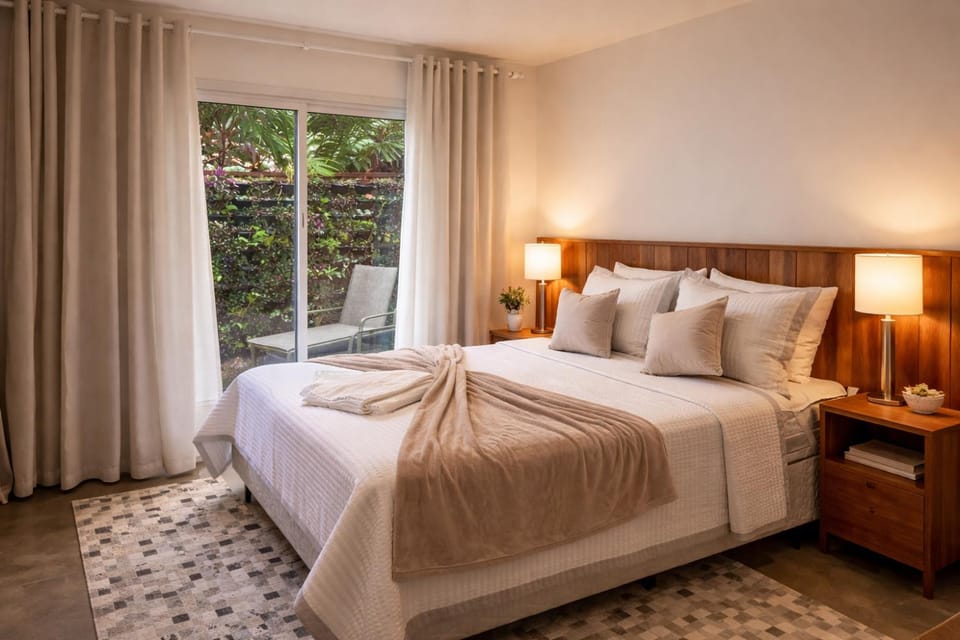 Bed, Bedroom, towels, wardrobe