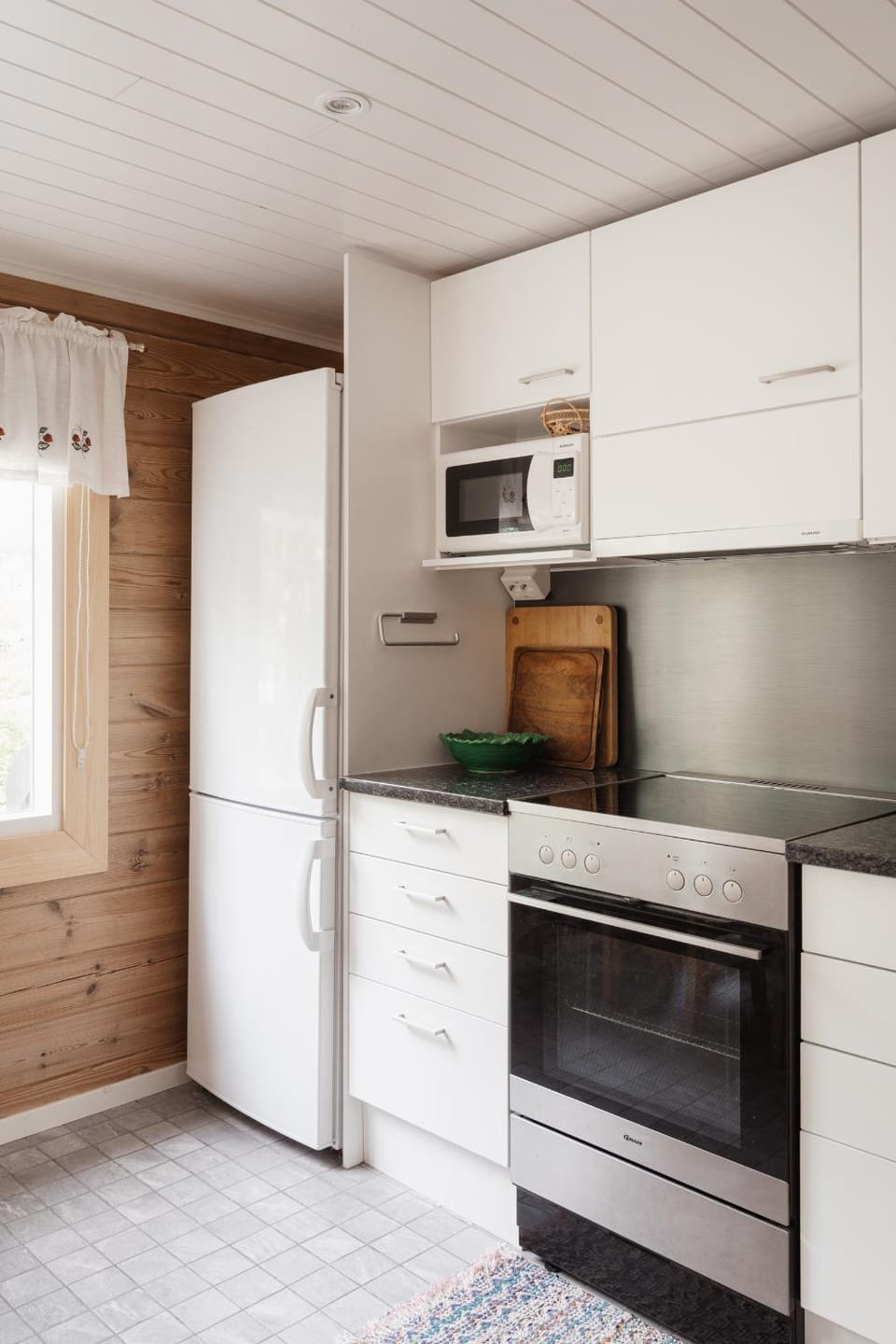 Kitchen or kitchenette, microwave, oven, stove, kitchen
