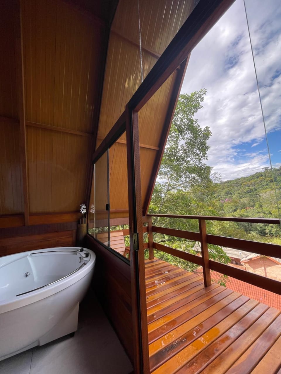 Hidromassagem com vista e café da manhã próximo ao centro Chalet in State of São Paulo