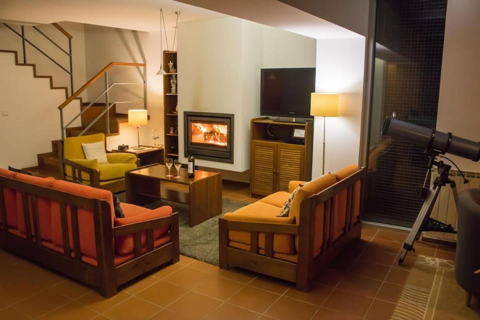 Living room, fireplace