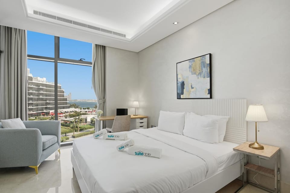 Bed, View (from property/room), Bedroom, Sea view