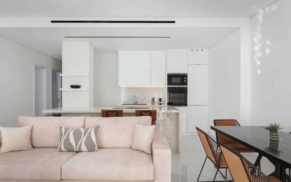 Kitchen or kitchenette, Living room, Seating area, Dining area, oven, stove