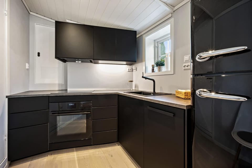 Kitchen or kitchenette, oven, stove