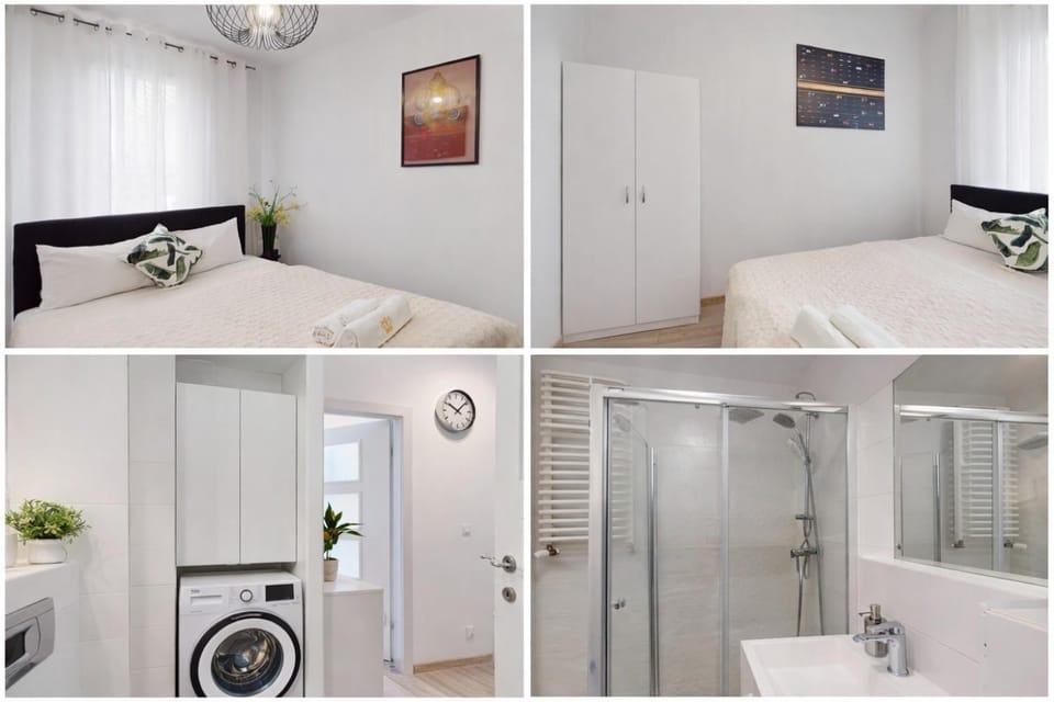 Shower, Bed, Bathroom, Photo of the whole room, Bedroom, towels