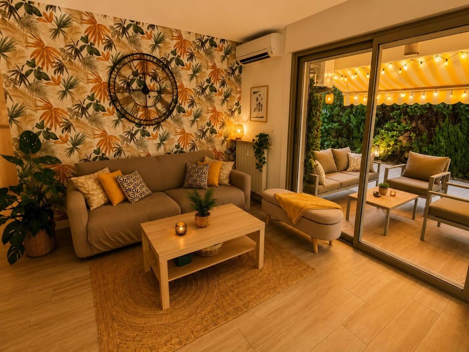 Patio, Garden, Living room, Seating area, Garden view