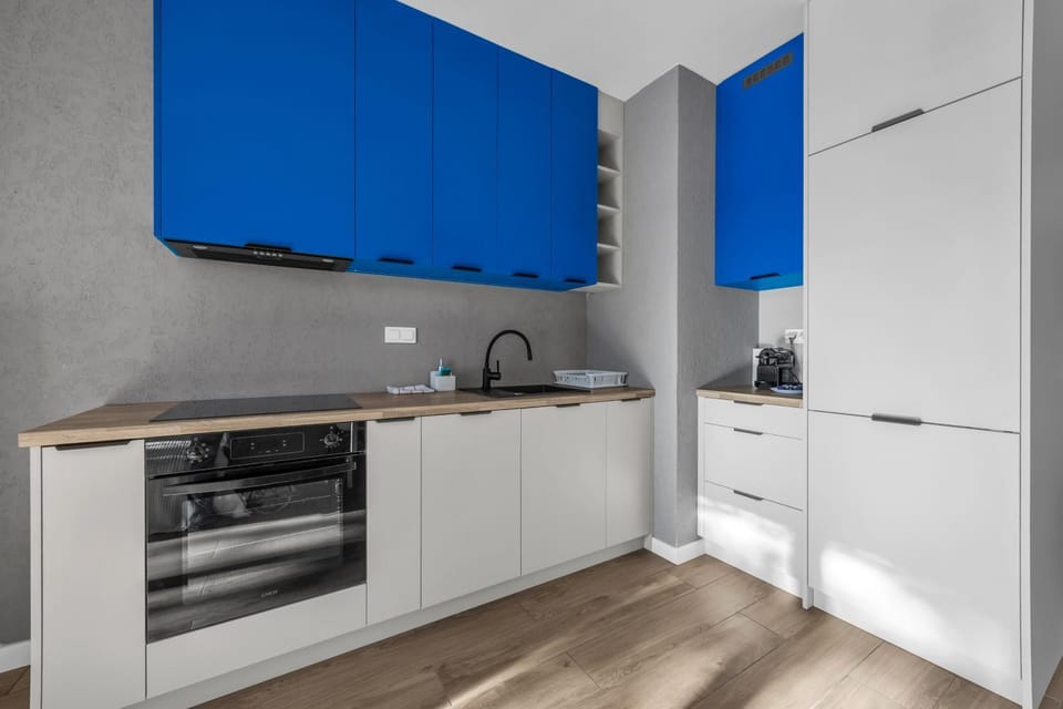 Kitchen or kitchenette, dishwasher, oven, stove
