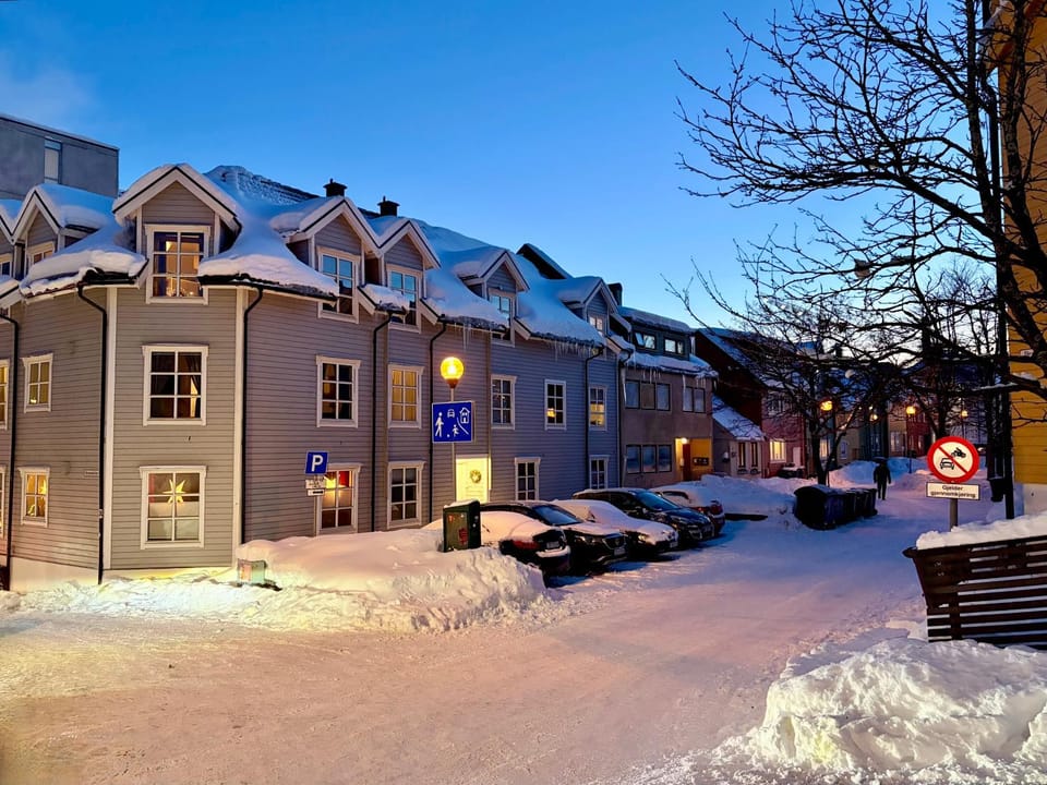 Property building, Neighbourhood, Winter, Street view, Quiet street view