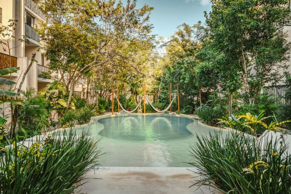 Natural landscape, Garden, Garden view, Pool view, Swimming pool