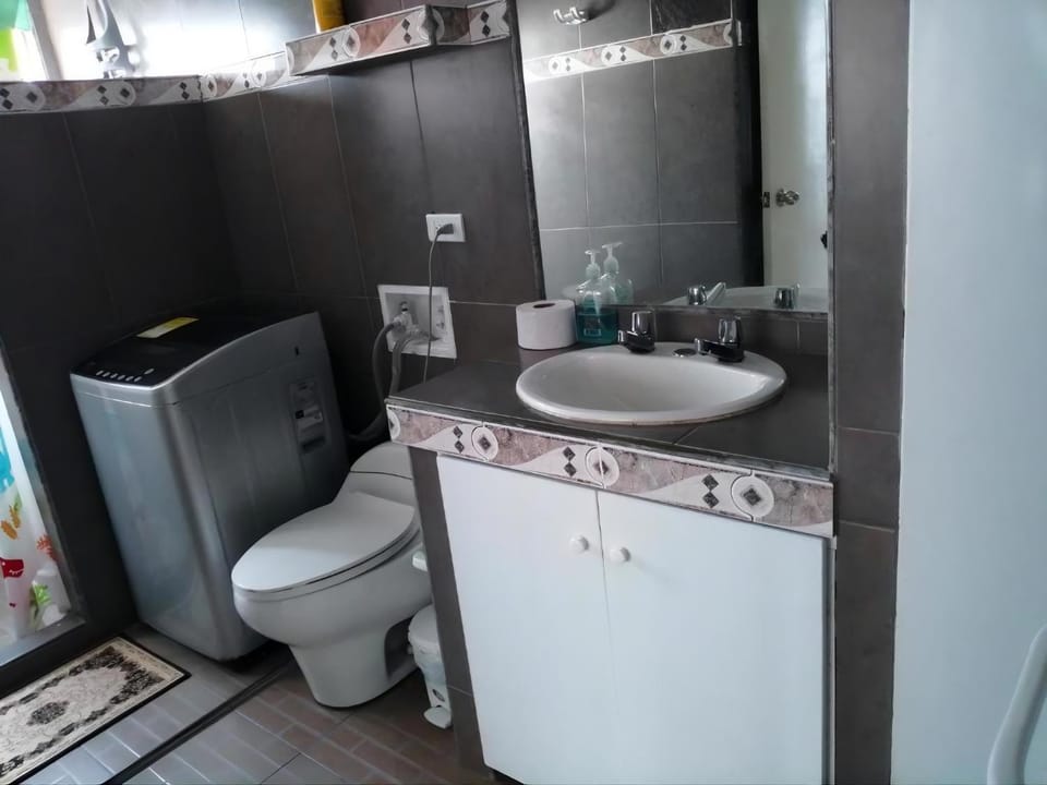 Toilet, Bathroom, Kitchen or kitchenette, washing machine, dryer