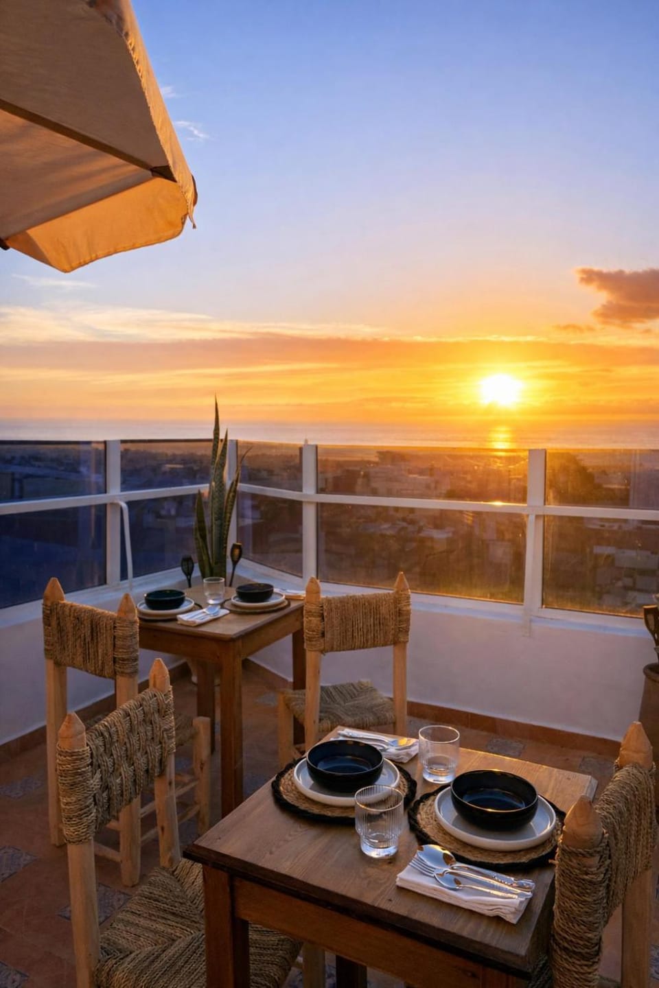 Patio, Patio, Balcony/Terrace, Dining area, Sea view, Sea view, Sunrise, Sunset
