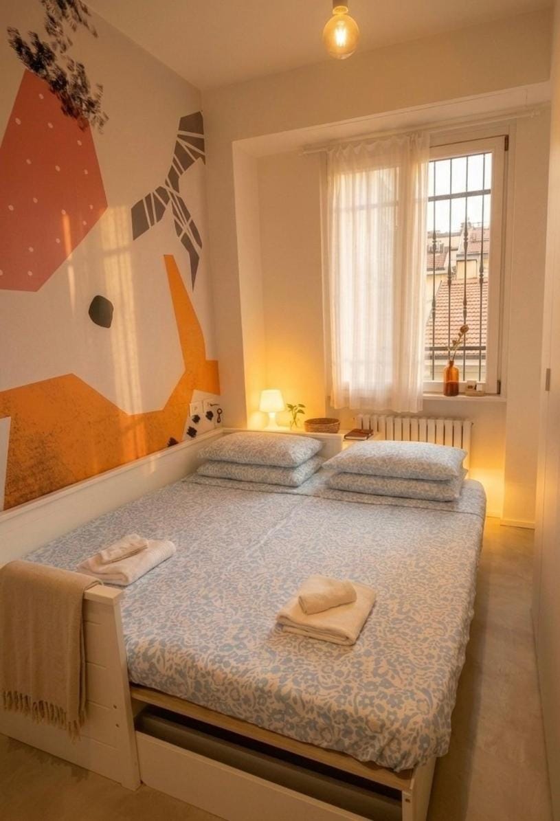 Bed, Photo of the whole room, Bedroom, towels