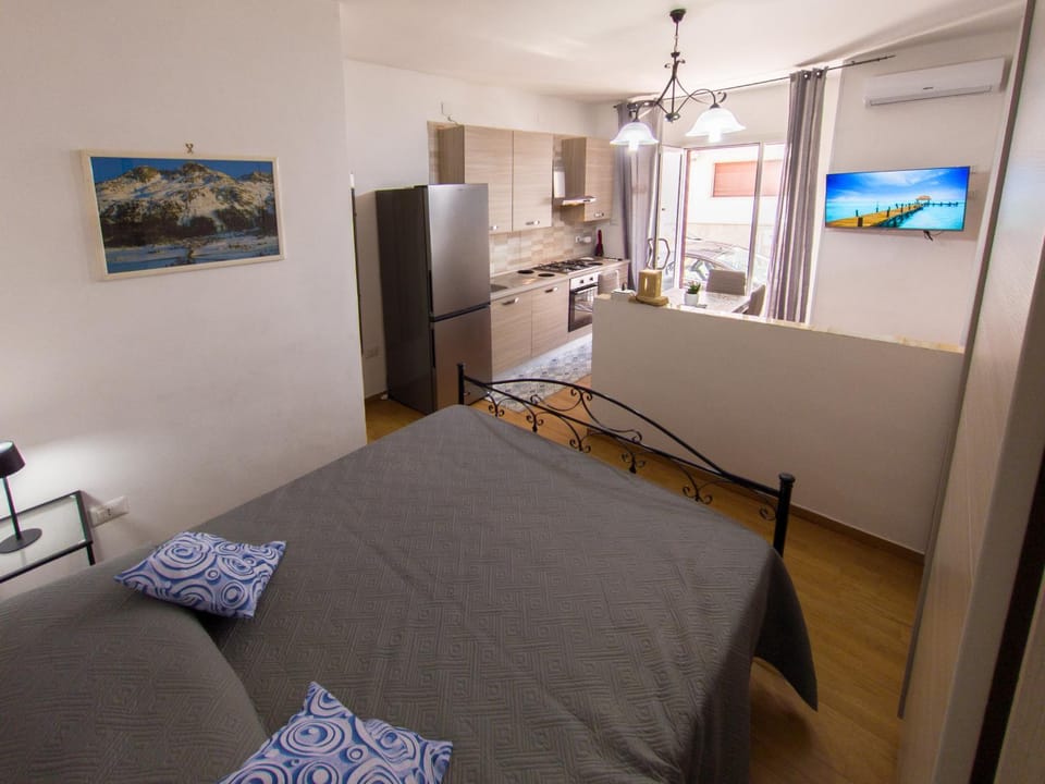 Bed, TV and multimedia, Kitchen or kitchenette, Photo of the whole room, air conditioner, air conditioner