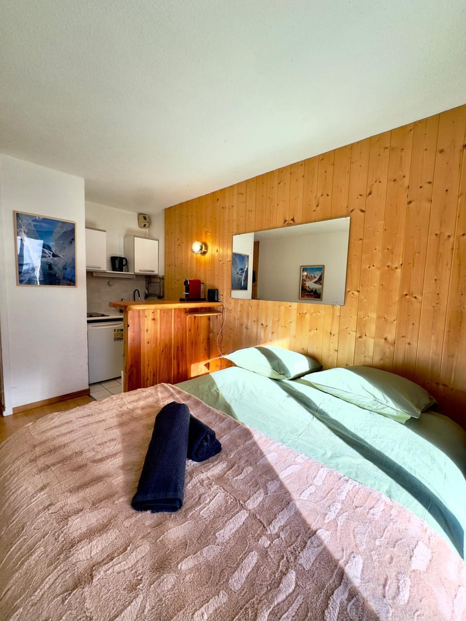 Bed, Kitchen or kitchenette, Photo of the whole room
