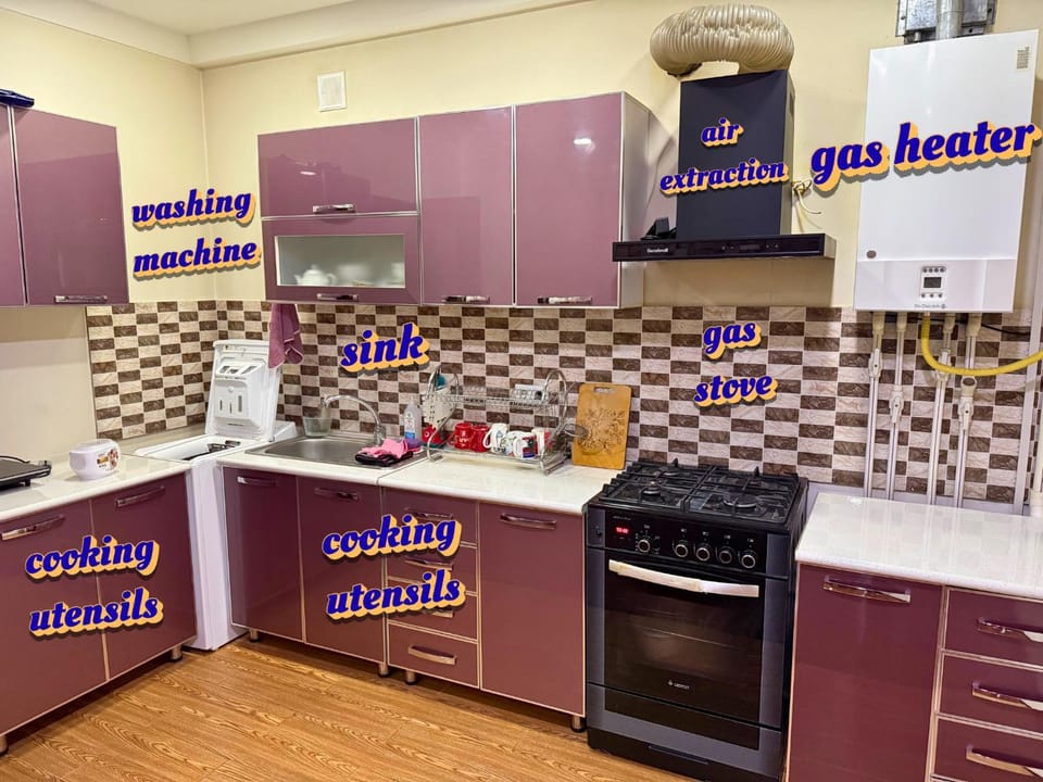 oven, washing machine, kitchen