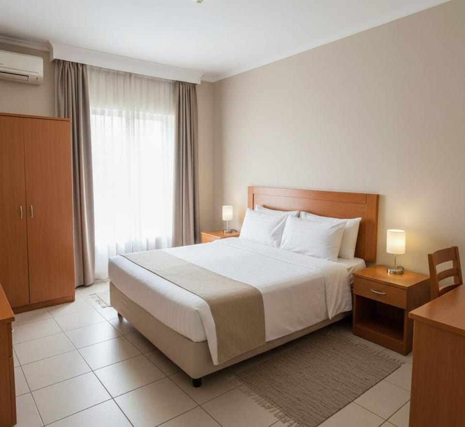 Bed, Photo of the whole room, Bedroom, air conditioner