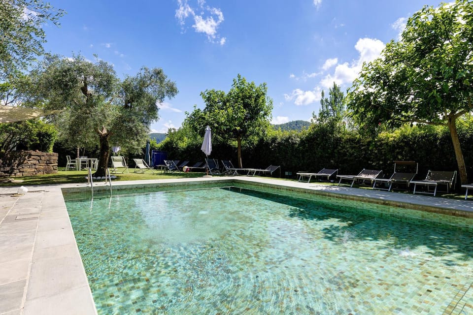 Property building, Living room, Swimming pool