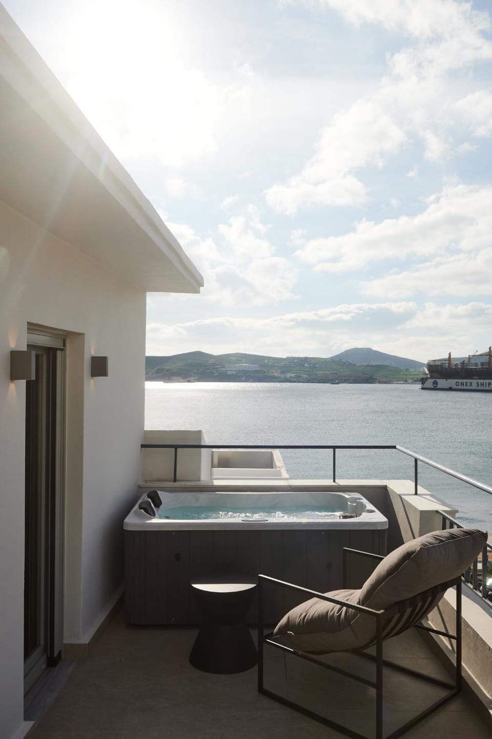Hot Tub, View (from property/room), Balcony/Terrace, Sea view