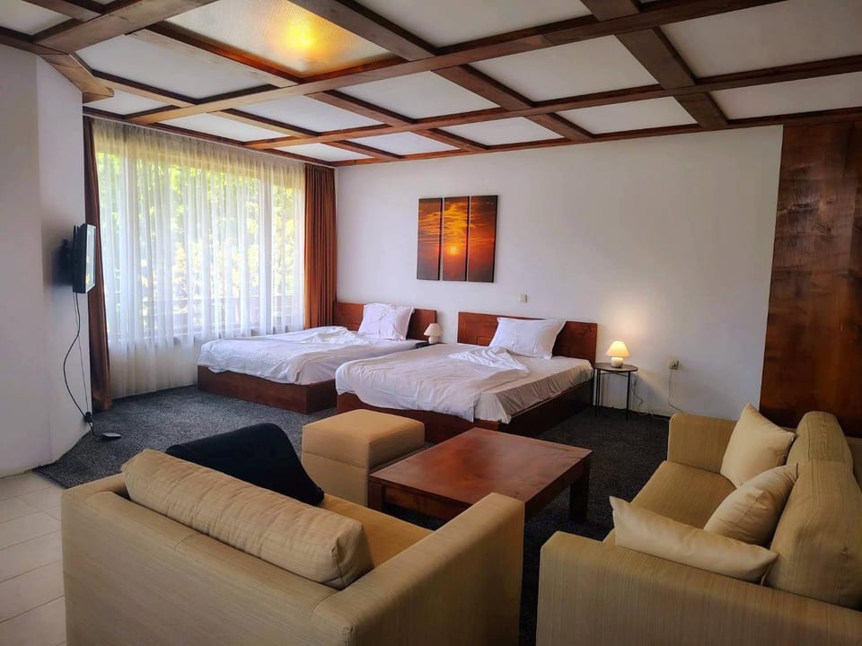 Bed, TV and multimedia, Living room, Photo of the whole room, Seating area, Bedroom, Mountain view