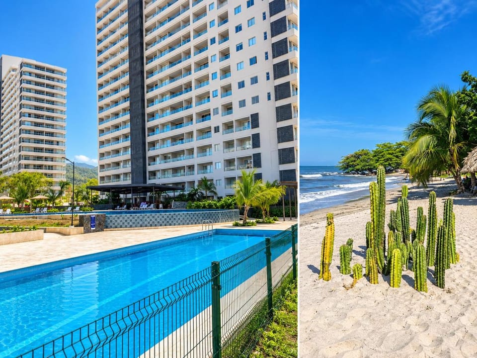 Property building, Beach, Swimming pool