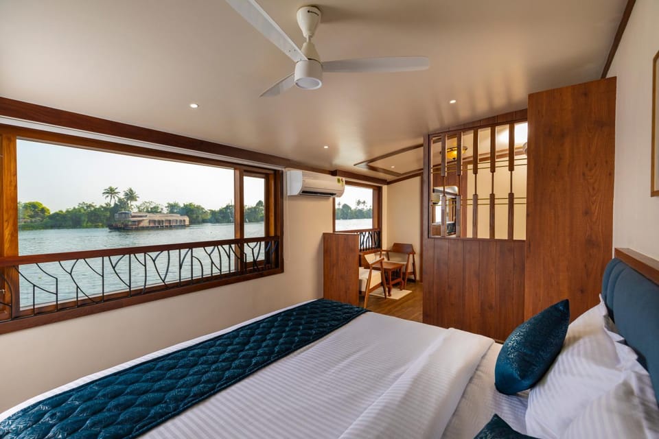 Riverine Kadavil Houseboat Docked boat in Alappuzha