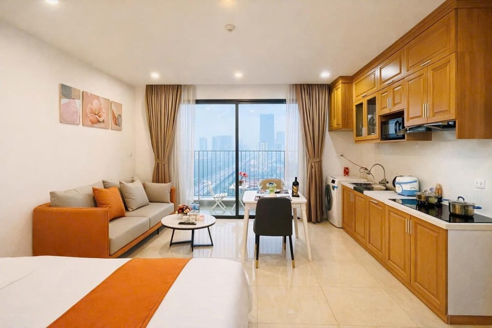 Bed, Kitchen or kitchenette, Living room, Photo of the whole room, Seating area, Dining area, Bedroom, minibar, stove