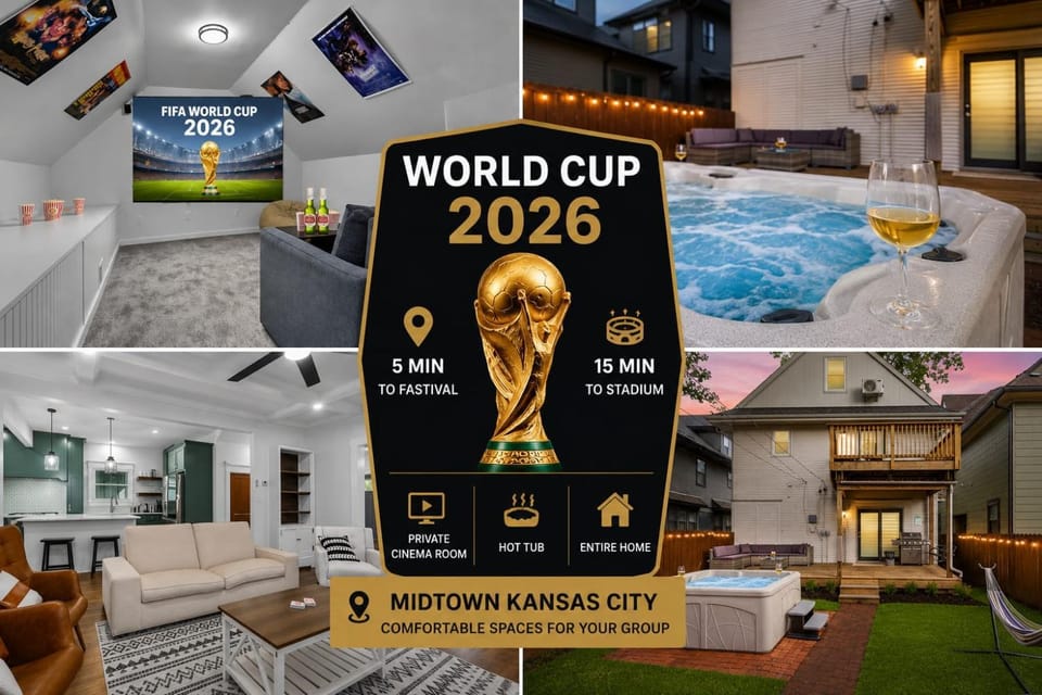Spacious 6BR Hot Tub, Cinema & Game Room& gym House in Kansas City