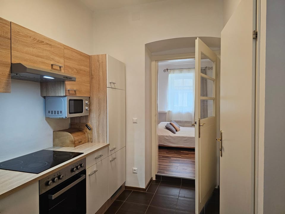 Bed, Kitchen or kitchenette, Photo of the whole room, stove