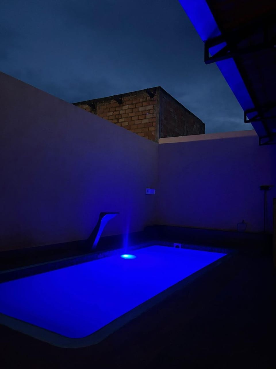 Night, Pool view, Swimming pool