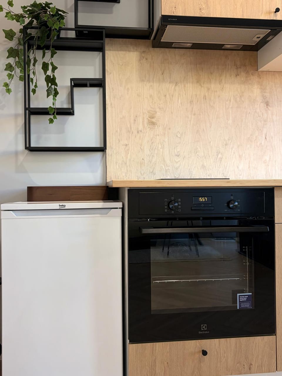 Kitchen or kitchenette, oven, stove