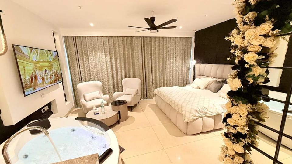High Rise Floral Private Jacuzzi with Garden Patio Apartment in Gurugram