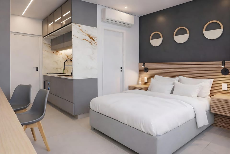 Bed, Kitchen or kitchenette, Photo of the whole room, Bedroom