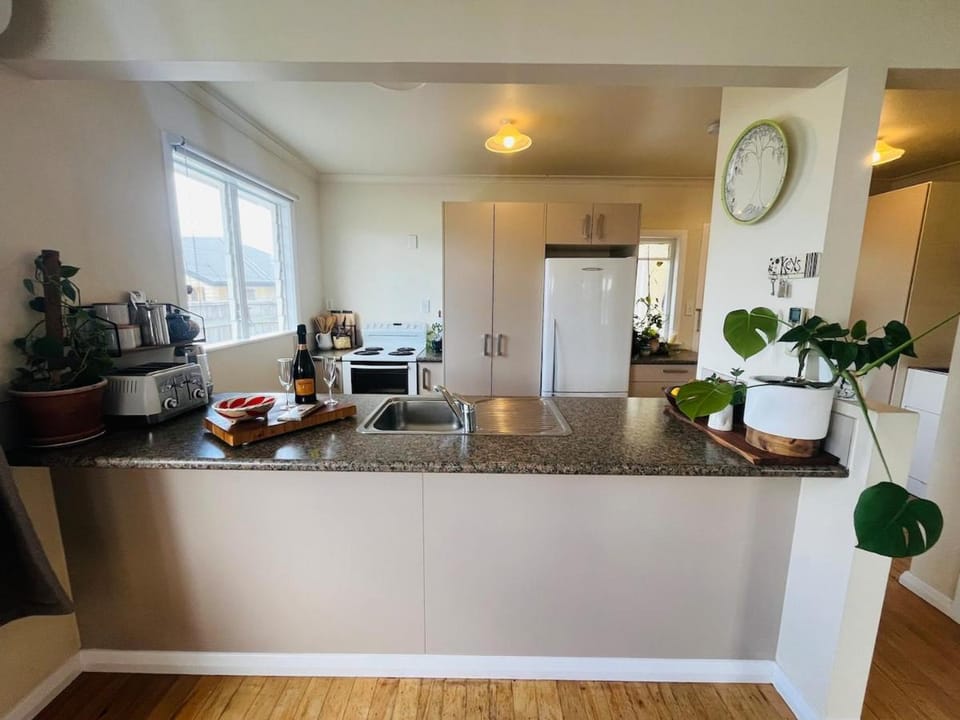 Kitchen or kitchenette, oven