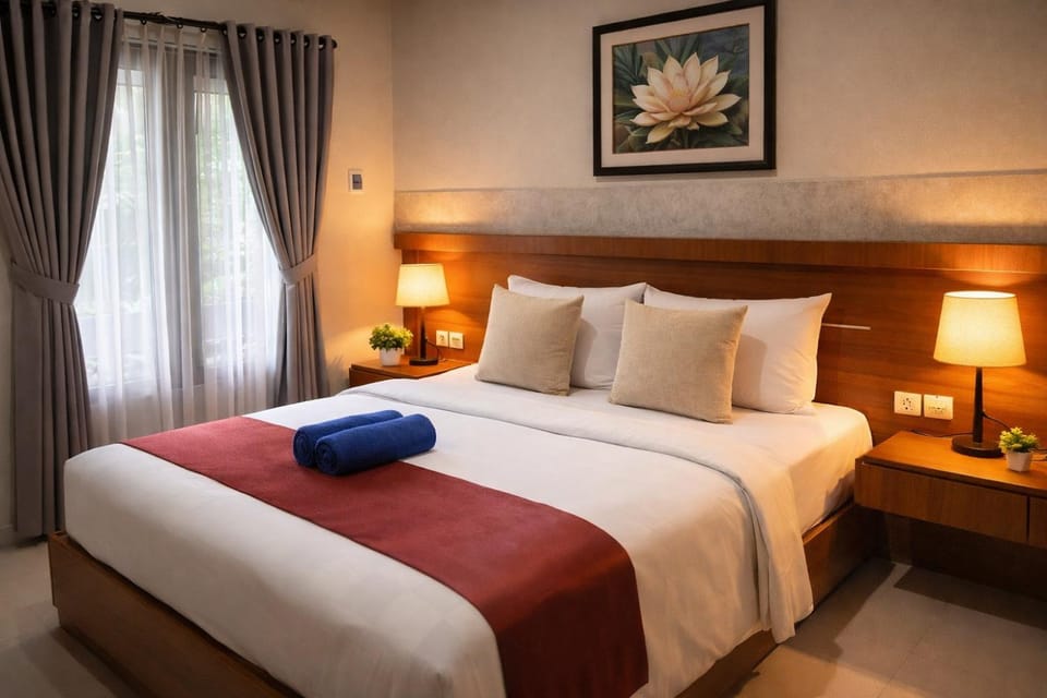 Bed, Bedroom, towels