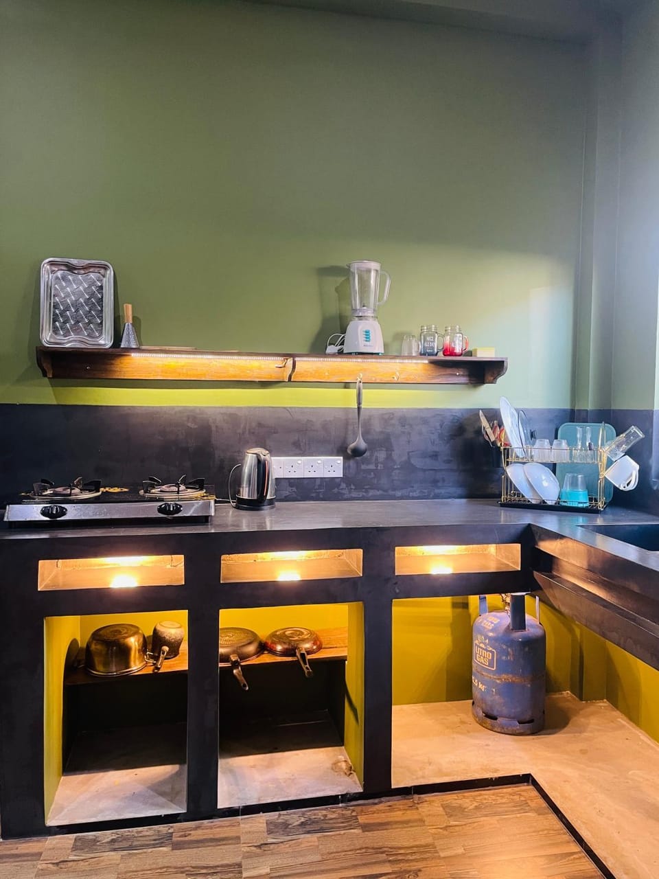 Kitchen or kitchenette, stove, toaster, kitchen, kitchen