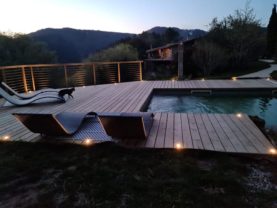 Natural landscape, Mountain view, Pool view, Swimming pool, Swimming pool, sunbed