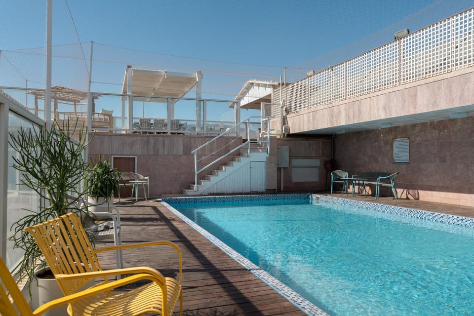 View (from property/room), Balcony/Terrace, Pool view, Swimming pool, sunbed