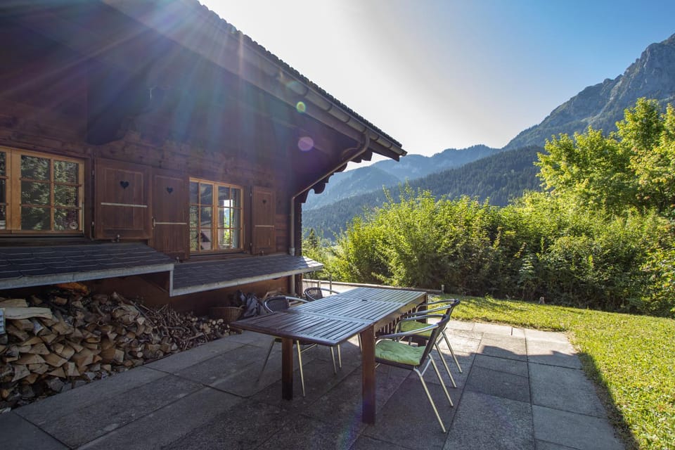 Property building, Patio, Natural landscape, Mountain view