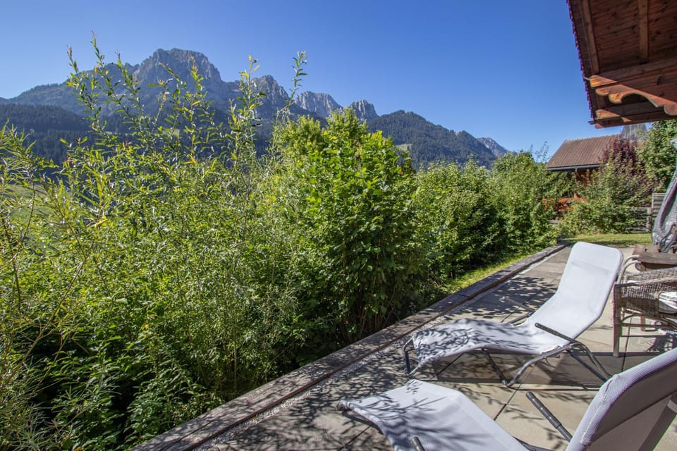 Patio, Natural landscape, Mountain view, sunbed