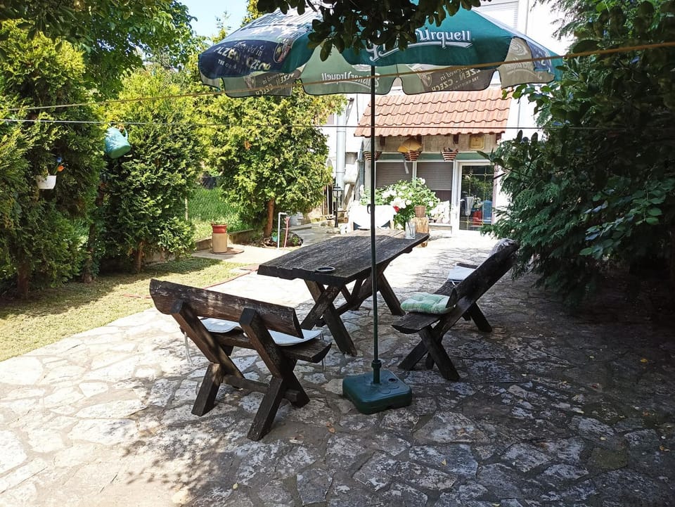 Property building, Patio, Garden, Seating area, Garden view