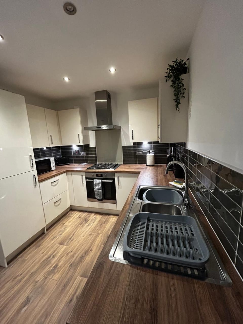 Kitchen or kitchenette, dishwasher, oven, stove, toaster