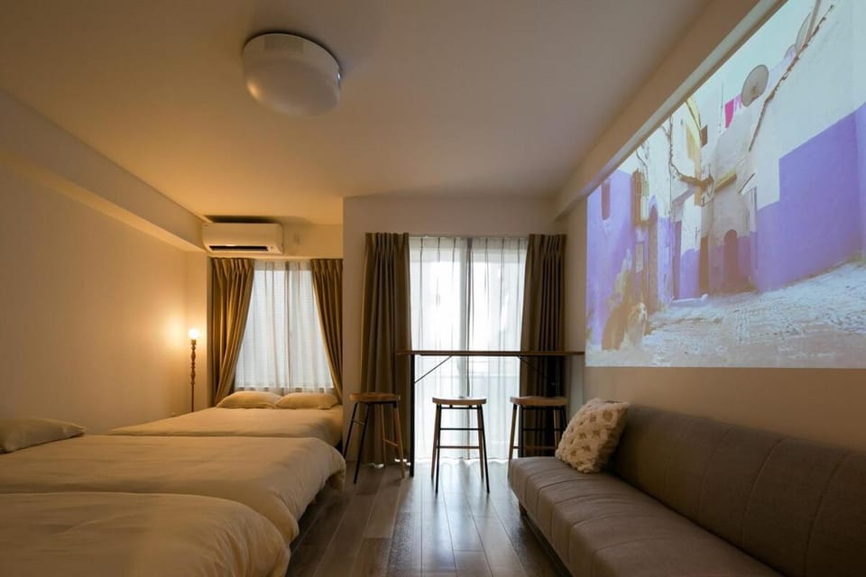 Bed, Photo of the whole room, Bedroom, air conditioner