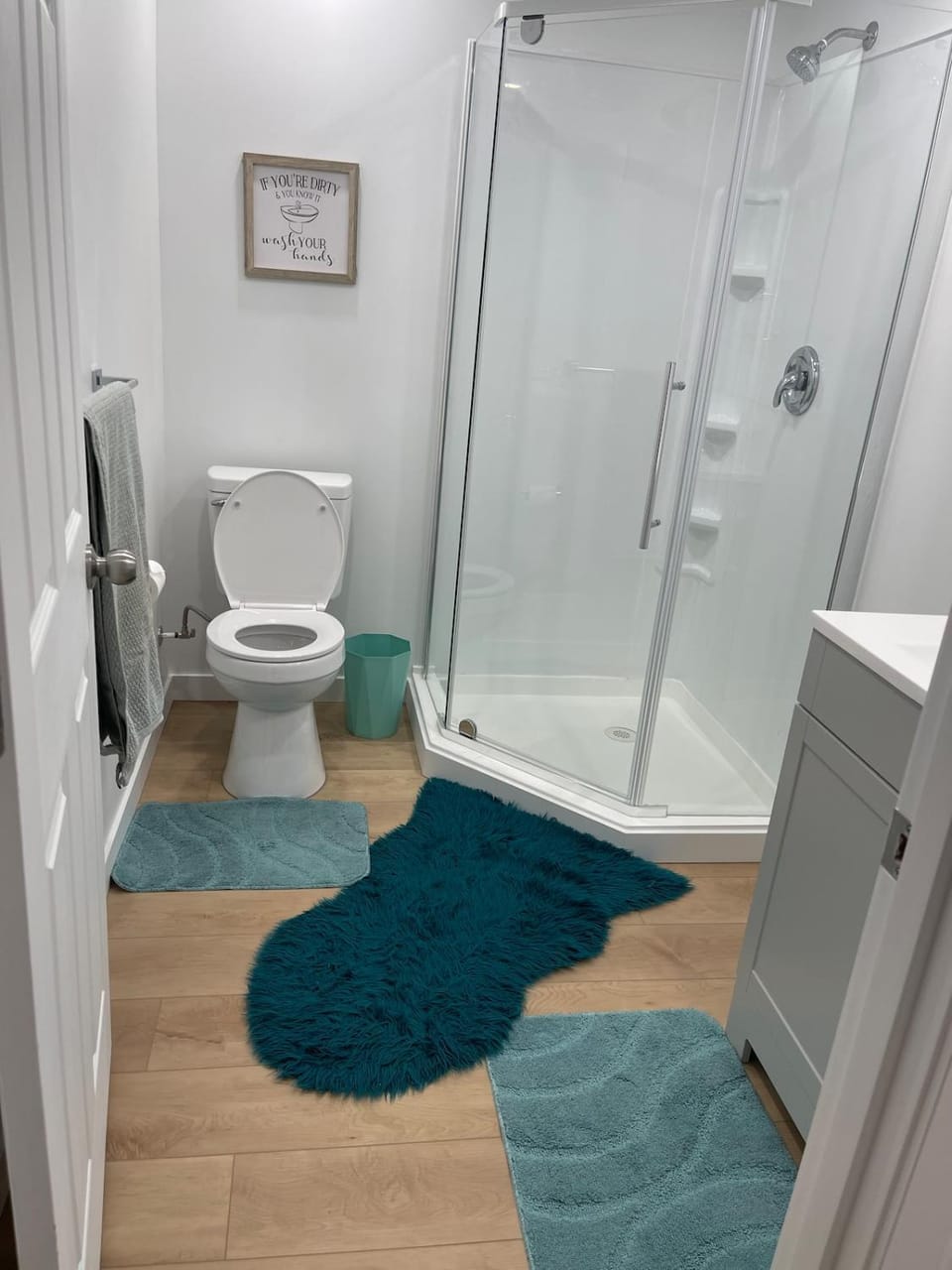 Shower, Toilet, Bathroom, towels