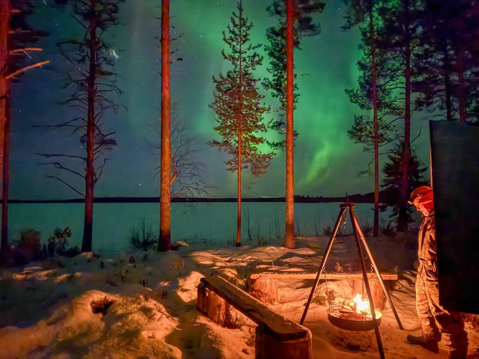 Night, Natural landscape, Winter, Lake view, Lake view