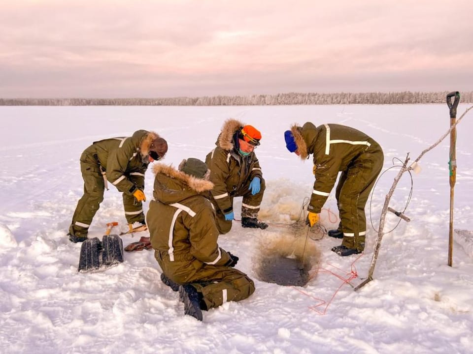 Natural landscape, Winter, Fishing, Fishing